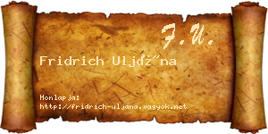 Fridrich Uljána névjegykártya